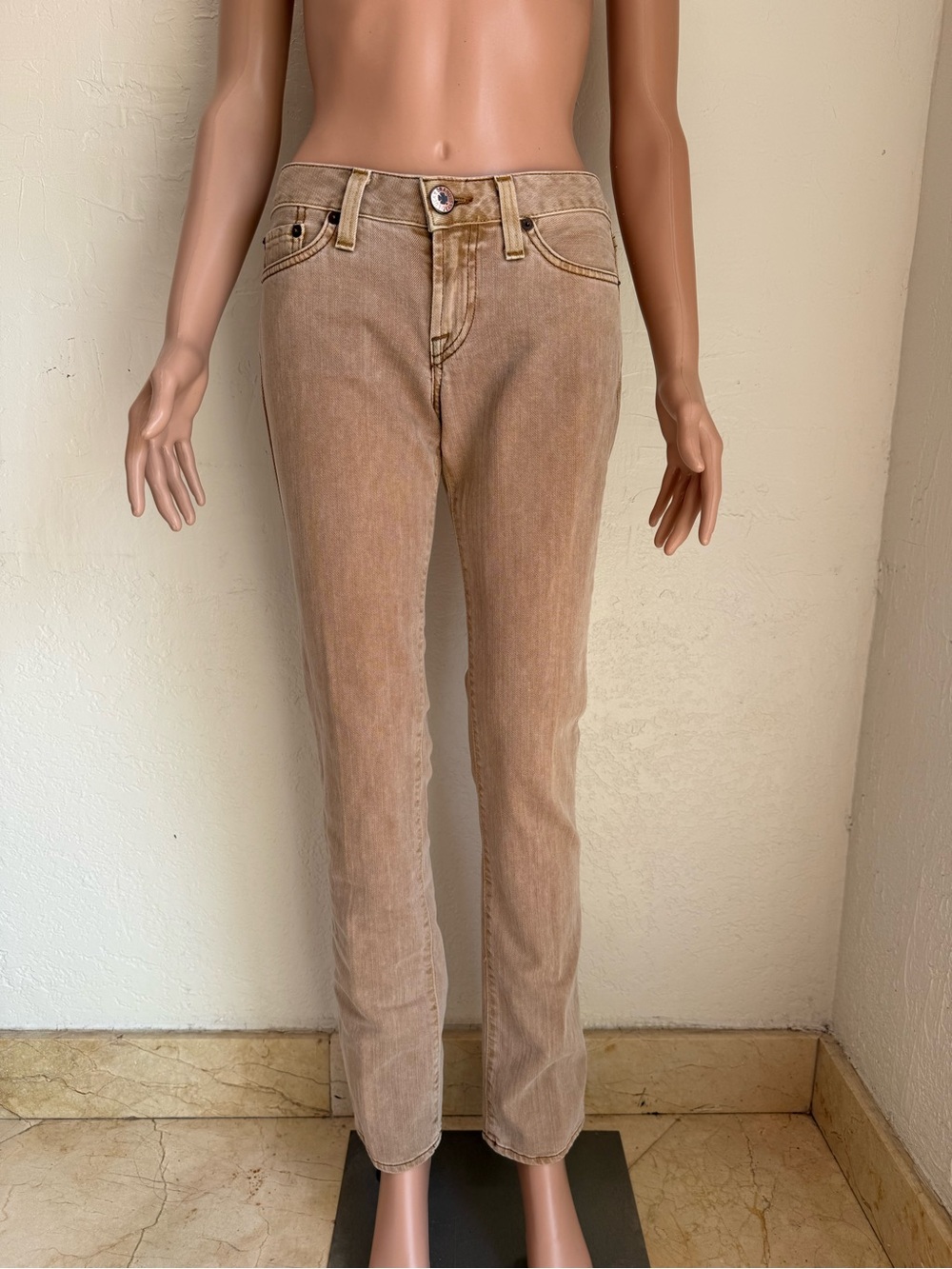 Lucky Brand Slim- Straight Leg Denim Jeans Pants in Light Tan Women’s Size 2/26